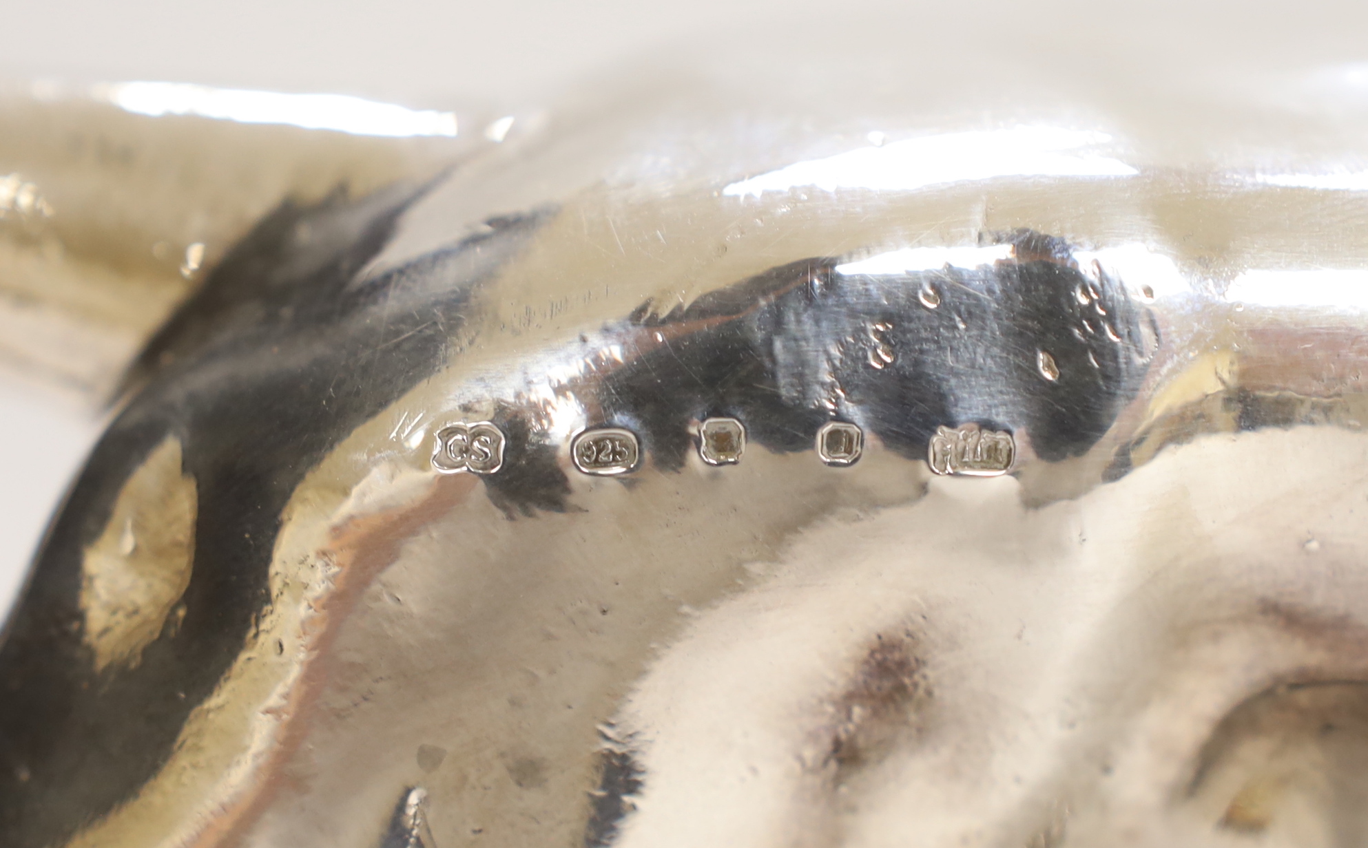 A large modern silver (filled) model of a lion, Camelot Silverware Ltd, London, 2008, 40cm long